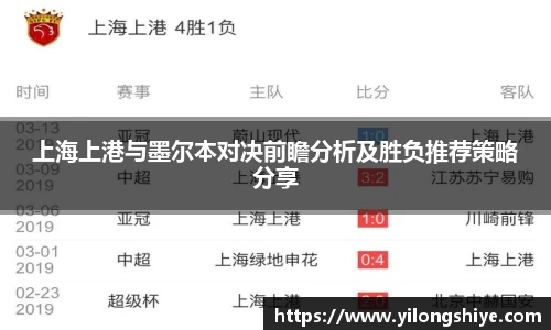 上海上港与墨尔本对决前瞻分析及胜负推荐策略分享